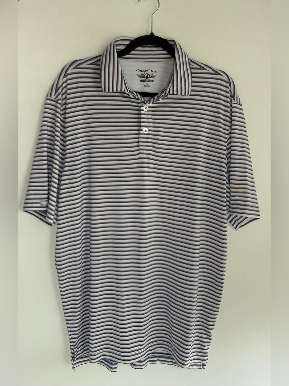 Straight Down striped polo shirt • Men’s large